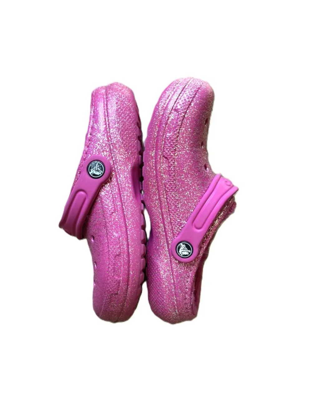 Crocs Pink Glitter Fuzz-Lined Clogs - Youth Size J3